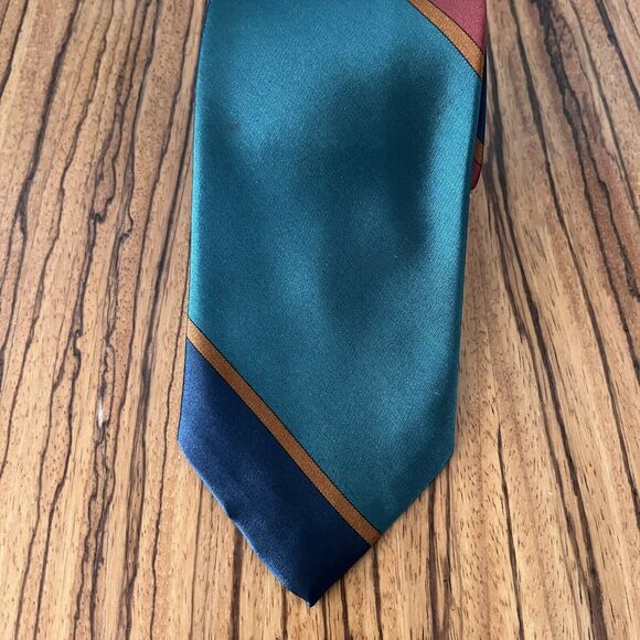 Vintage Perry Ellis Hand Made Silk Tie Multicolor - Picture 2 of 8